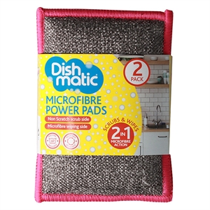 Dishmatic Microvezel Schoonmaakpads | grijs roze | 2 stuks