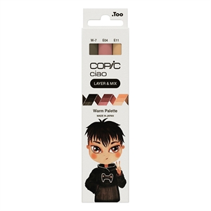 Copic Ciao Layer & Mix markerset / Warm Palette / penseel / beitel / 3 stuks
