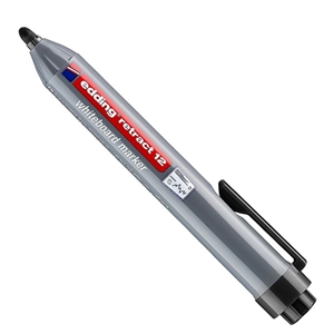Edding Retract 12 whiteboard marker / zwart / ronde punt / 1,5 - 3 mm