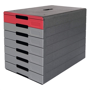 Durable 776303 Idealbox Pro ladeblok | kunststof | rood | 7 laden