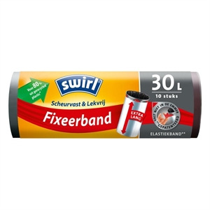 Swirl XL vuilniszakken | met fixeerband / extra lang / 30 liter / 10 stuks