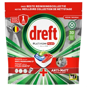 Dreft All-in-One Platinum Plus Vaatwastabletten / Original / 30 tabs