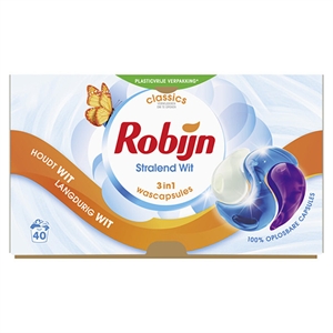 Robijn 3-in-1 Wascapsules / Stralend Wit / 40 wasbeurten