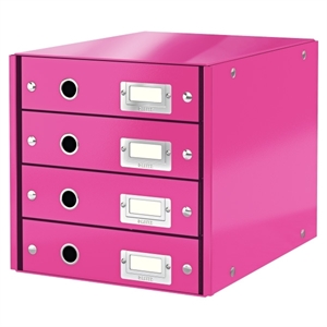 Leitz 6049 WOW ladeblok / roze metallic / 4 laden