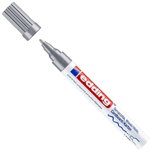 Edding 4040 deco/matlak marker / zilver / ronde punt / 1-2 mm