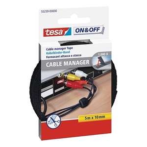 Tesa 55239 cable manager klittenband / kabelbinder / klittenband / zwart