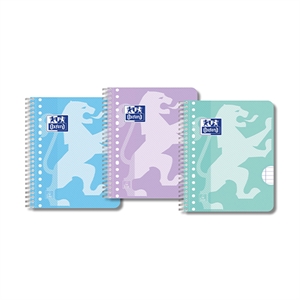Oxford School collegeblok / A5+ / spiraal / gelinieerd / 17-gaats / pastel / 90gr./ 80 vel / 3 stuks