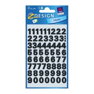 Avery Zweckform 3781 etiketten / 0-9 / zwart / 120 etiketten