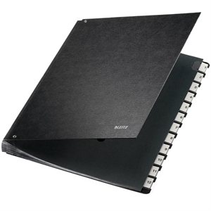 Leitz sorteermap / zwart / 12 vakken / 1-12