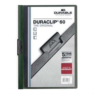 Durable 220932 Duraclip klemmap / A4 / donkergroen / tot 60 pagina’s