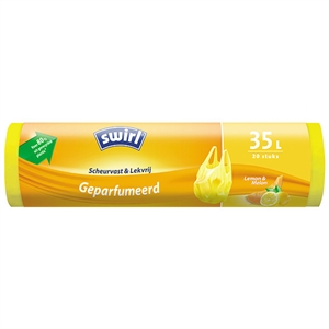 Swirl vuilniszakken met handvatten / Lemon & Melon / 35 liter / 20 stuks