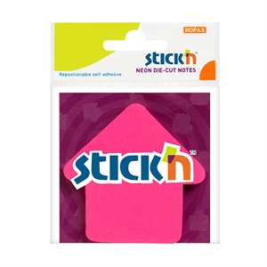 Stick'n Die-Cut notes pijl / 70 x 70 mm / magenta / 50 vel