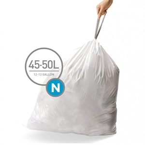 Simplehuman vuilniszakken / met trekband / code N / 45-50 liter / 20 stuks