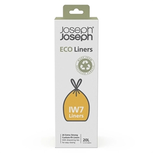 Vuilniszakken met trekband 20 liter / 20 stuks / Zwart / Joseph Joseph Eco