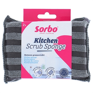 Sorbo Kitchen Scrub Sponge 2-in-1 / 2 stuks