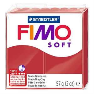 Fimo 8020-2P klei soft / boetseerklei / kerstrood / 57 gram
