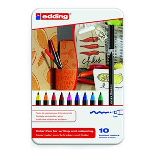 Edding 1300 viltstiften / metalen doos / 10 stuks