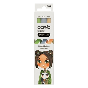 Copic Ciao Layer & Mix markerset / Natural Palette / penseel / beitel / 3 stuks