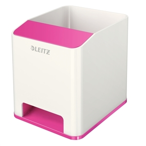 Leitz 53631023 WOW pennenhouder / polystyreen / roze & wit / 2 vakken