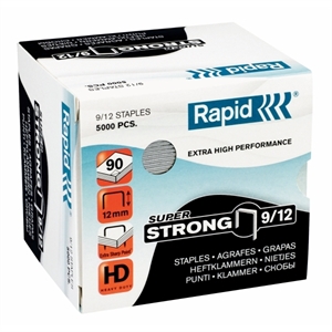 Rapid 9/12 superstrong nietjes gegalvaniseerd / tot 90 vel / 5000 stuks