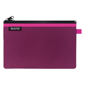 Leitz 40130023 WOW Mesh-etui / nylon / roze / maat L / 2 vakken