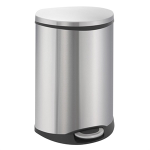 EKO Recycle Shell Bin duo pedaalemmer / metaal / mat RVS / 2 x 22 liter