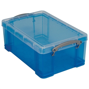 Really Useful Box opbergdoos / polypropyleen / transparant blauw / 9 liter