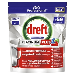 Dreft Professional All-In-One Platinum+ Vaatwastabletten / Regular / 59 tabs