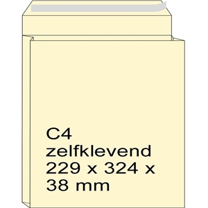 Raadhuis 309582-10 monsterzak / crème / zelfklevend / C4 / 229 x 324 x 38 mm / 10 stuks