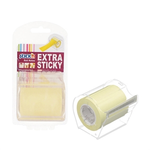 Stick'n roll note extra sticky / 50 mm x 10 m / in dispenser / pastelgeel