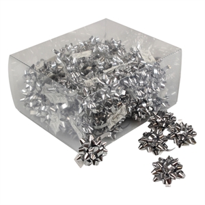 Minibows zilver / 75 stuks