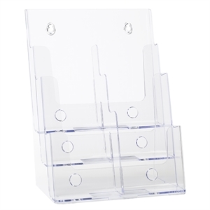 Deflecto DE77401 folderhouder / 1/3 A4 / polystyreen / transparant / 6 vakken