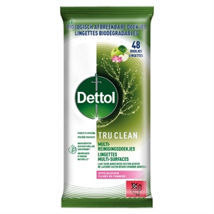 Dettol Bio Tru Clean Reinigingsdoekjes / afbreekbaar / Appelbloesem / 48 stuks