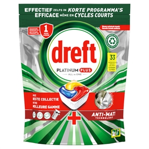 Dreft All-in-One Platinum Plus Vaatwastabletten / Lemon / 33 tabs