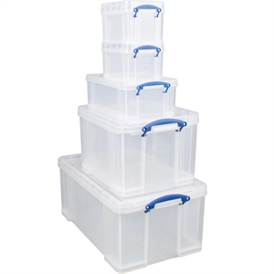 Really Useful Box opbergdoos voordeelpakket / polypropyleen / transparant / 5 stuks / 64, 35, 9 en 3 liter