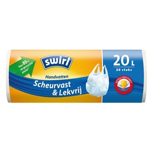 Swirl vuilniszakken met handvatten Scheurvast & lekvrij / 20 liter / 20 stuks
