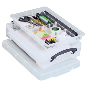 Really Useful Box opbergdoos / met divider / polypropyleen / transparant / 4 liter