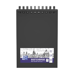 Oxford schetsboek / hardcover / A5 / zwart / spiraal / 100 gr. / 50 vel