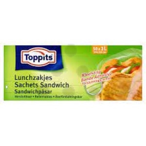 Toppits 6682682 hersluitbare boterhamzakjes / 1 liter / 50 stuks