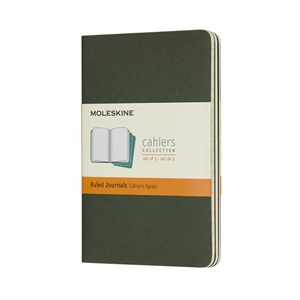 Moleskine pocket schrift / gelinieerd / 64 vel / groen / 3 stuks