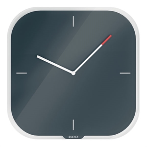 Leitz 90170061 Cosy wandklok / glas / fluweel grijs / 30 cm