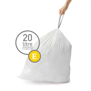 Simplehuman vuilniszakken | met trekband / code E / 20 liter / 20 stuks