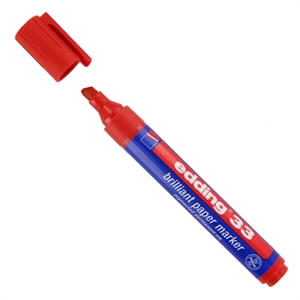 Edding 33 brilliant paper marker / rood / beitelvormige punt / 1-5 mm