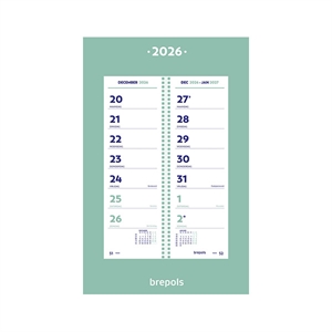 Brepols week omlegkalender op schild / 2 weken / 20 x 31 cm / 2026