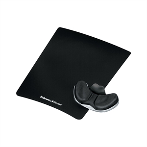 Fellowes 9180301 Health-V Fabrik palmsteun/muismat / PU-schuim / zwart