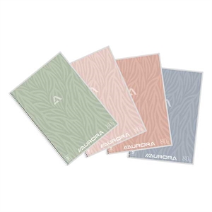 Aurora 2960DT spiraalblok / A4 / gelinieerd / assorti / 80 gr. / 60 vel / 10 stuks