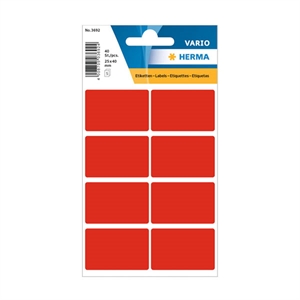 Herma 3692 multifunctionele etiketten / 25 x 40 mm / rood / 40 etiketten