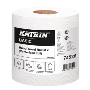 Katrin Centerfeed Basic Medium 74526 poetsrol / 2-laags / 6 rollen / 450 vel