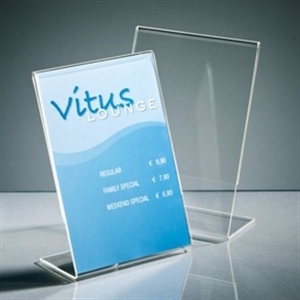 Sigel SI-TA214 folderhouder / A6 / acryl / transparant / schuin / 1 stuk