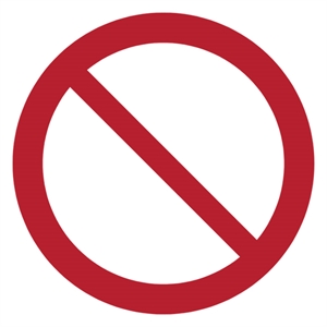 Djois waarschuwingsbord algemeen verbod / kunststof / rood/wit / 200 mm